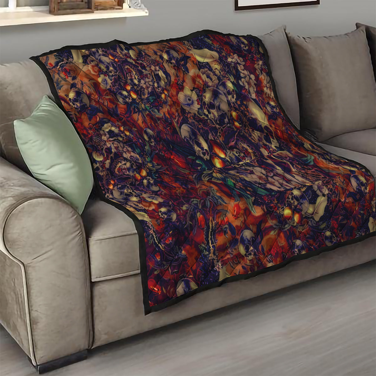 Isabell Skull Art Quilt - Wonder Print Shop