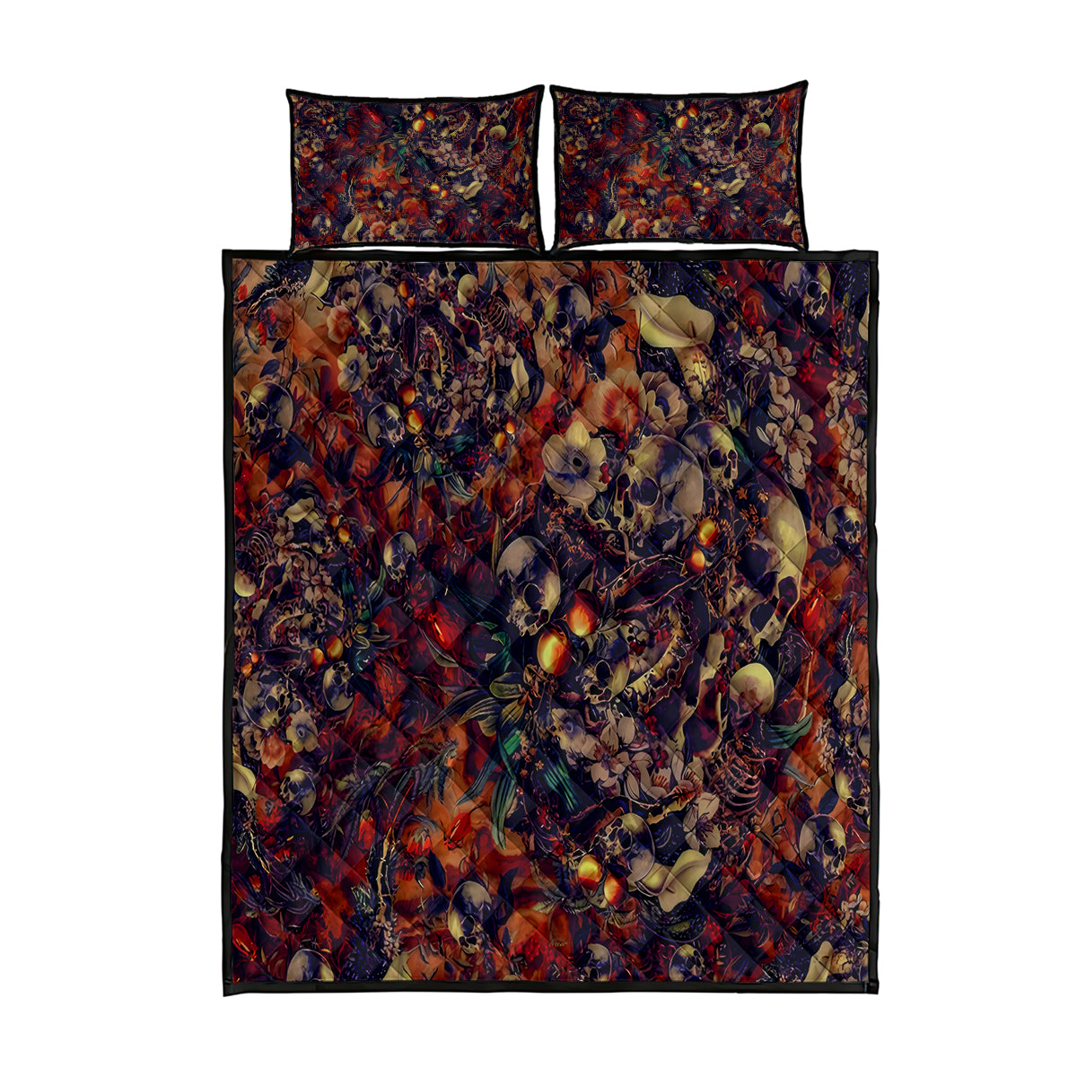 Isabell Skull Art Quilt Bed Set - Wonder Print Shop