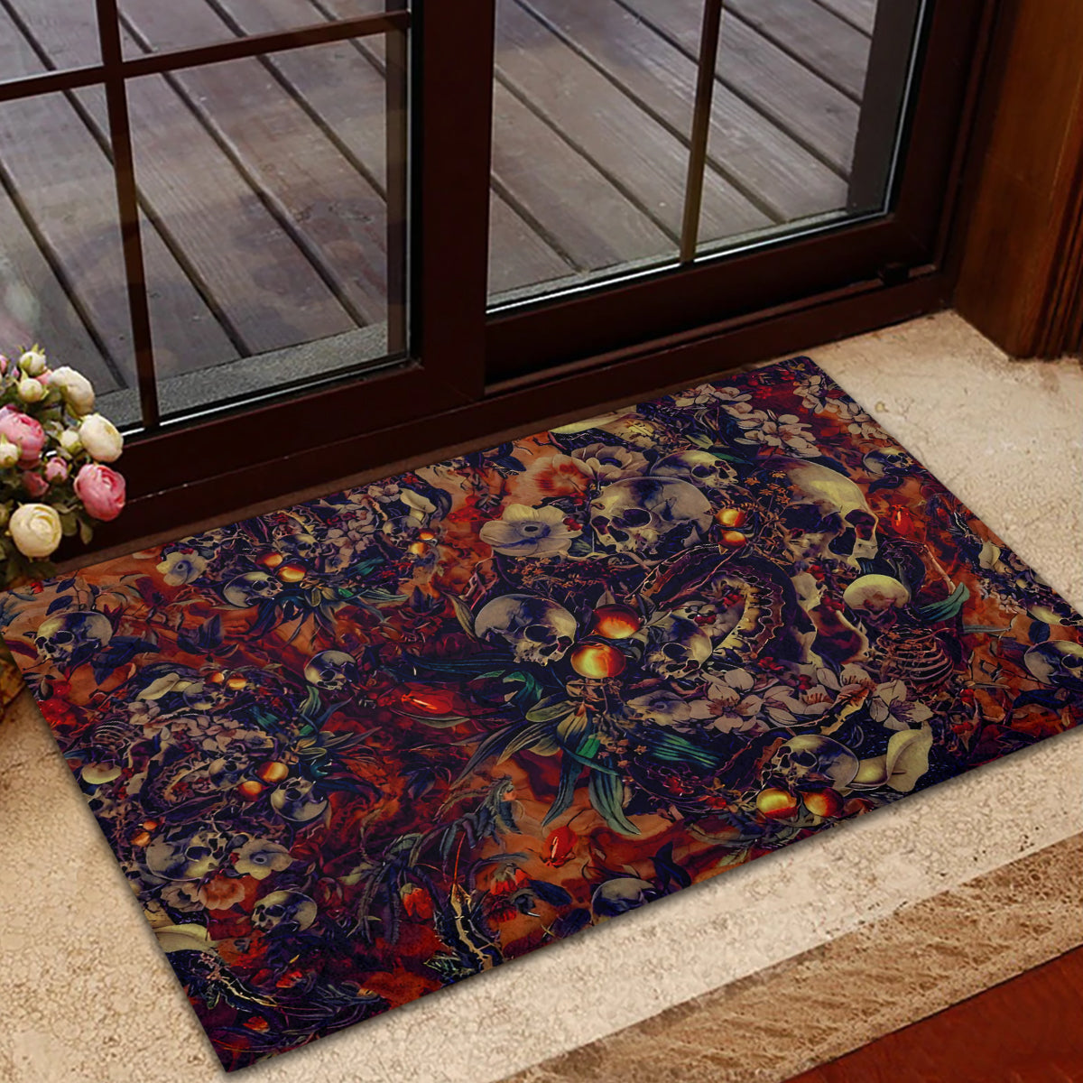 Isabell Skull Art Rubber Doormat - Wonder Print Shop