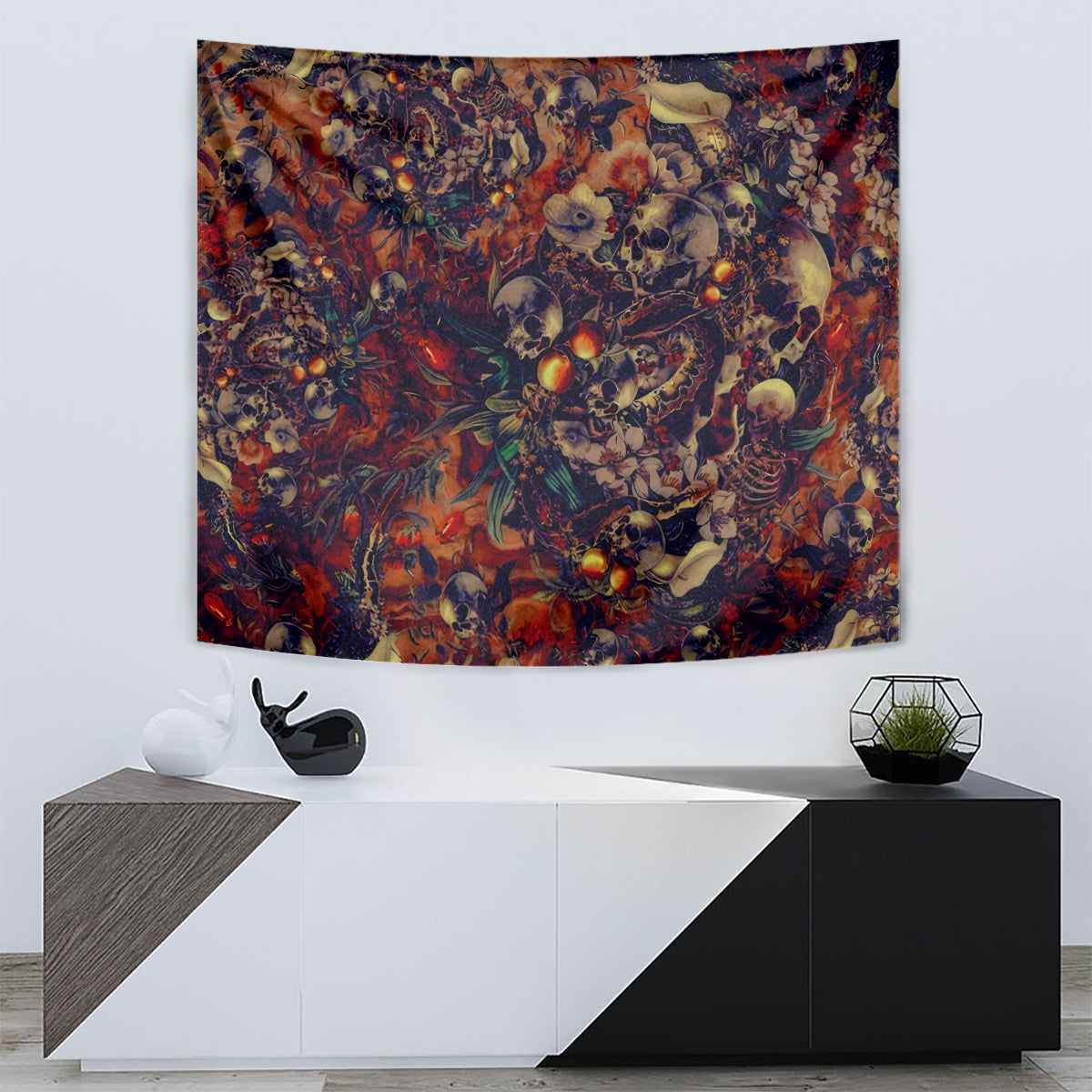 Isabell Skull Art Tapestry - Wonder Print Shop