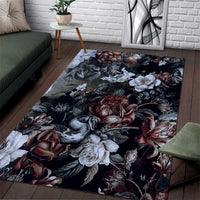 Skulls Roses And White Snakes Area Rug - Wonder Print Shop