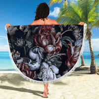 Skulls Roses And White Snakes Beach Blanket - Wonder Print Shop