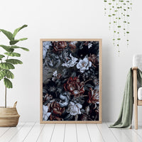 Skulls Roses And White Snakes Canvas Wall Art - Wonder Print Shop