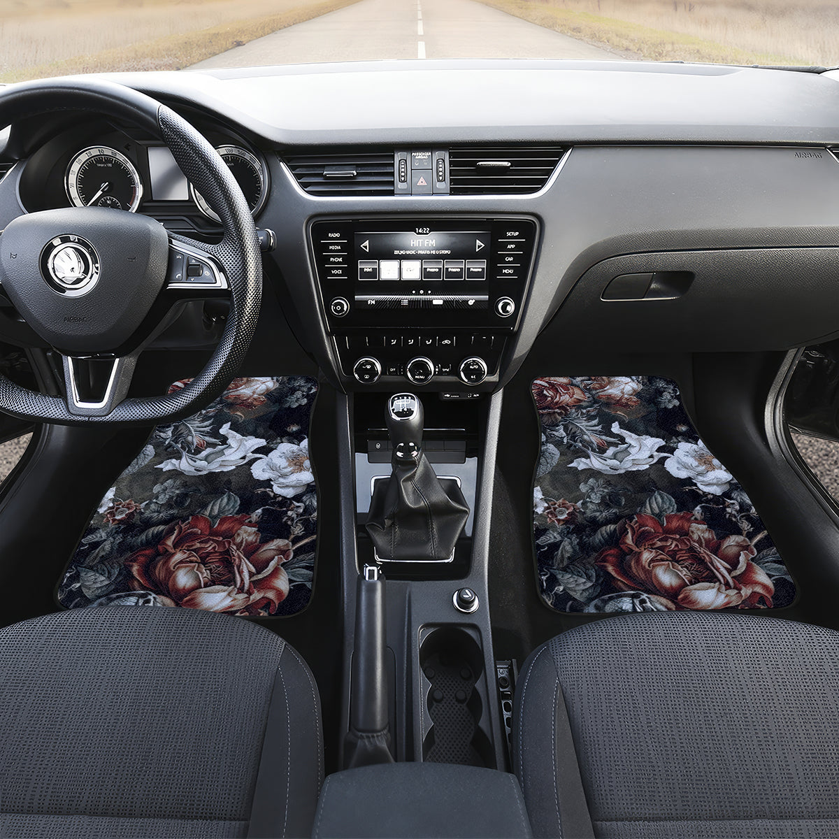 Skulls Roses And White Snakes Car Mats - Wonder Print Shop