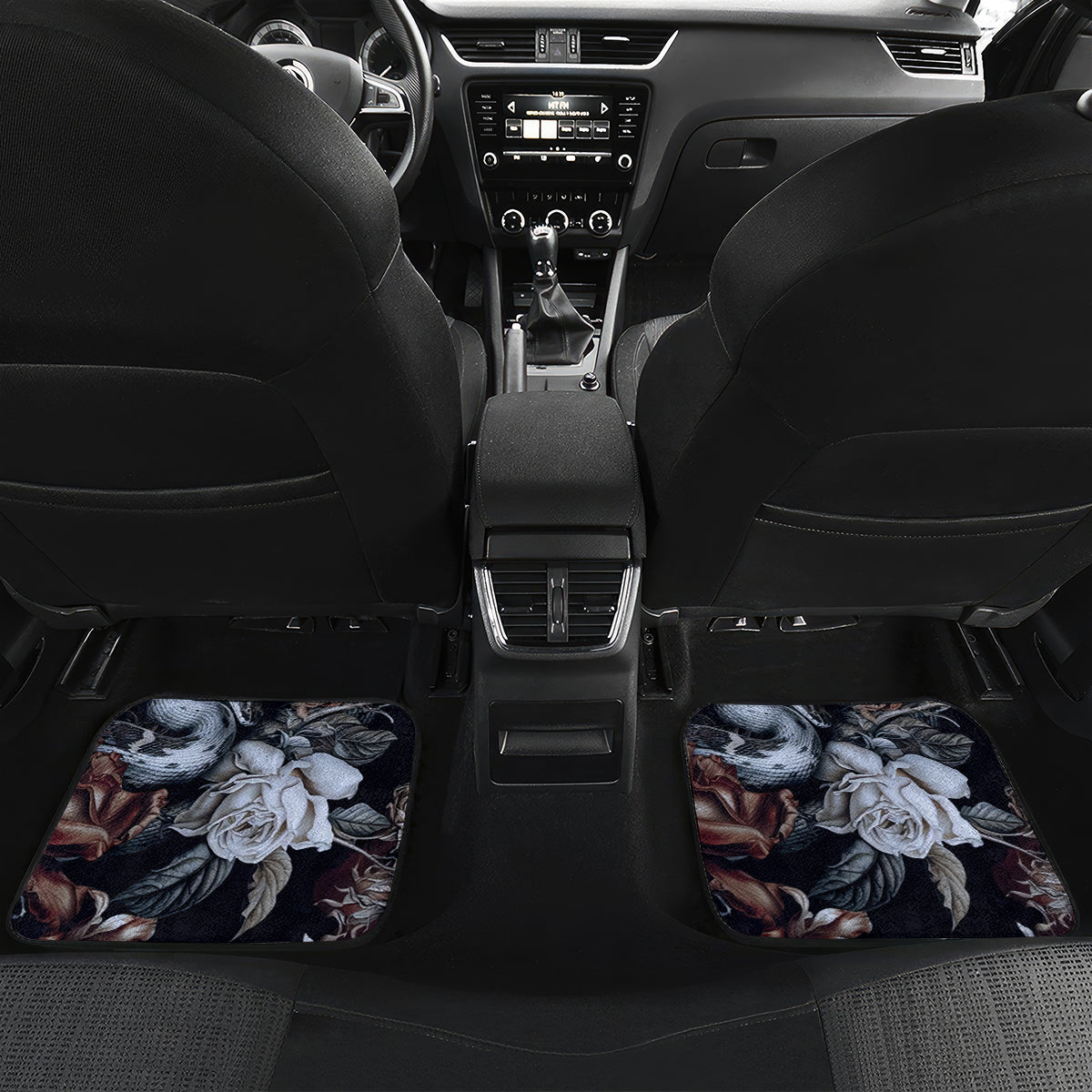 Skulls Roses And White Snakes Car Mats - Wonder Print Shop