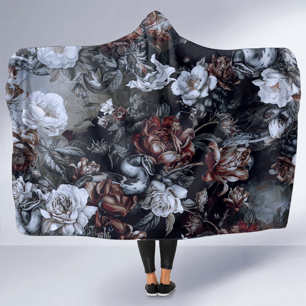 skulls-roses-and-white-snakes-hooded-blanket