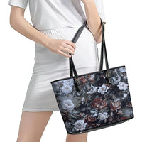 Skulls Roses And White Snakes Leather Tote Bag - Wonder Print Shop
