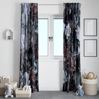 Skulls Roses And White Snakes Window Curtain - Wonder Print Shop