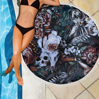 Skulls White Nightmare Beach Blanket - Wonder Print Shop