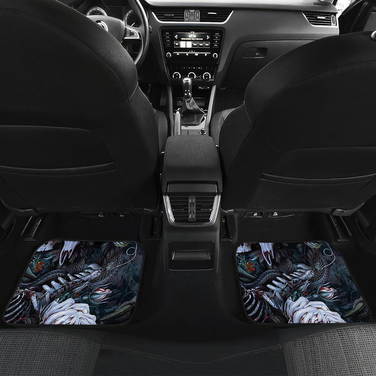Skulls White Nightmare Car Mats - Wonder Print Shop