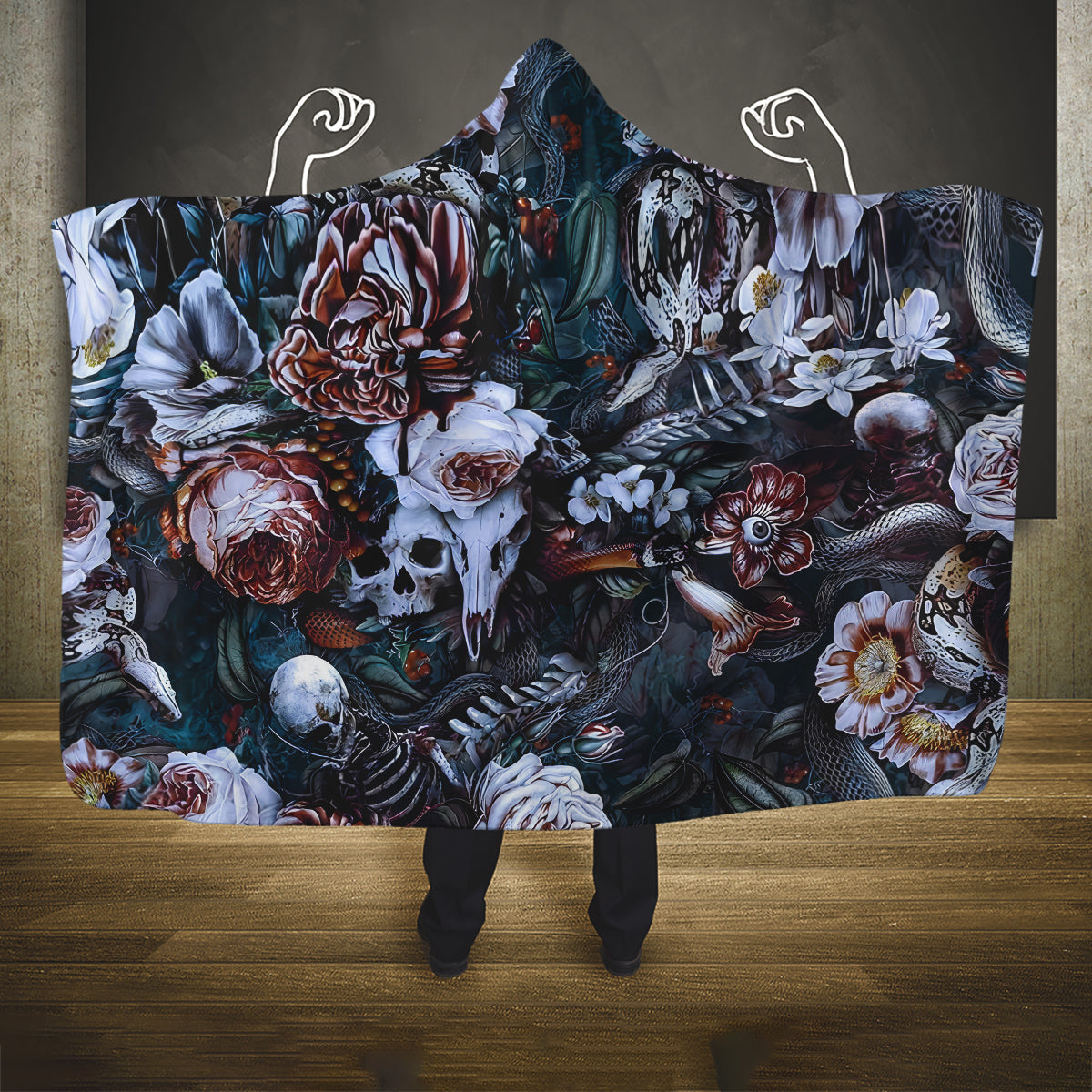 skulls-white-nightmare-hooded-blanket