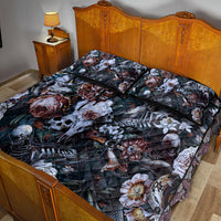 Skulls White Nightmare Quilt Bed Set - Wonder Print Shop