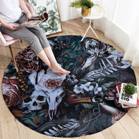 skulls-white-nightmare-round-carpet