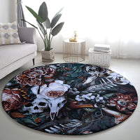 skulls-white-nightmare-round-carpet