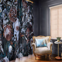 Skulls White Nightmare Window Curtain - Wonder Print Shop