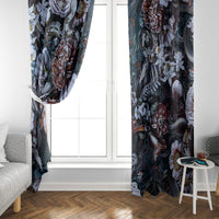Skulls White Nightmare Window Curtain - Wonder Print Shop