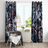 Skulls White Nightmare Window Curtain - Wonder Print Shop