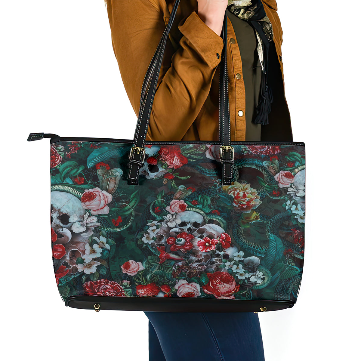 Green Poison Leather Tote Bag - Wonder Print Shop