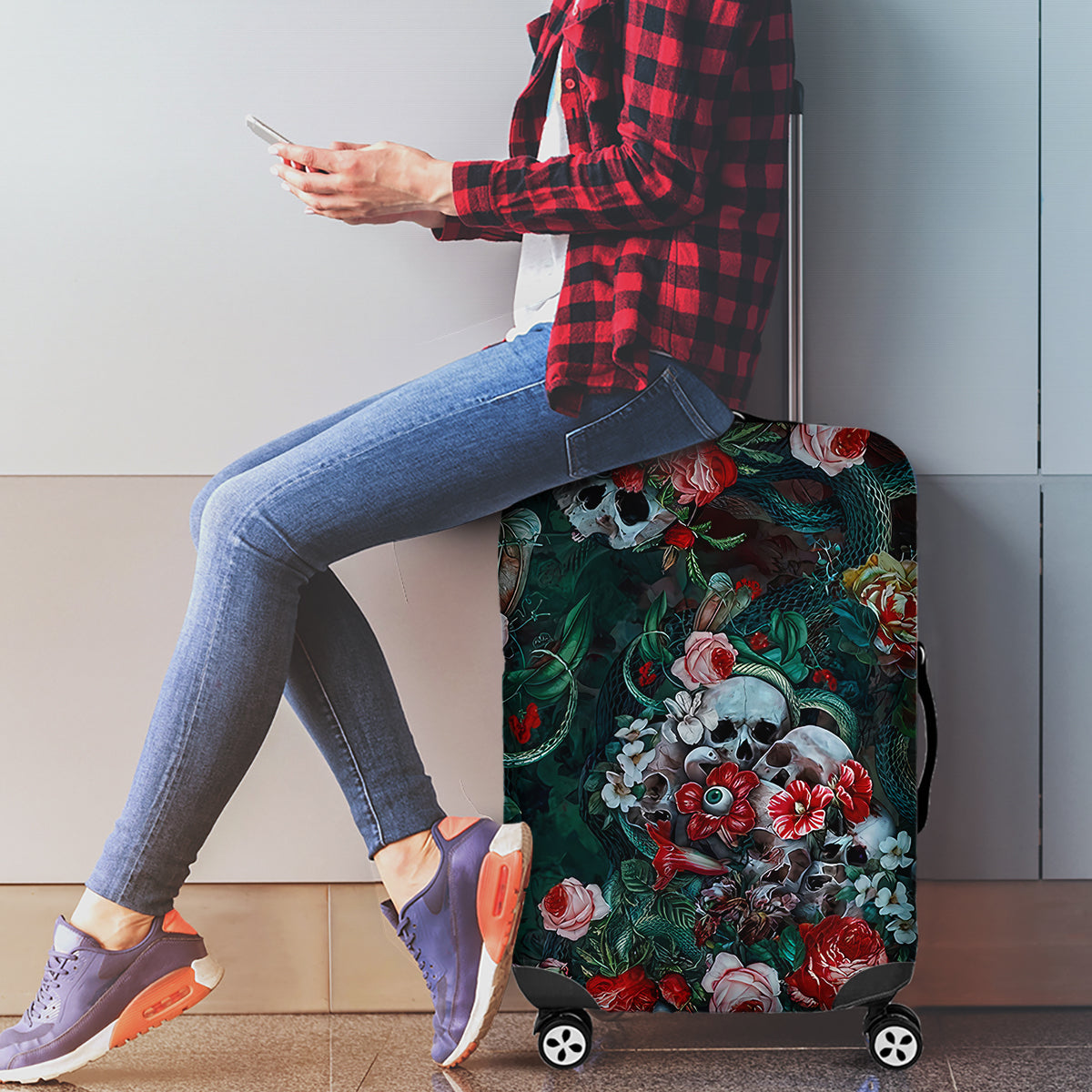 Green Poison Luggage Cover - Wonder Print Shop