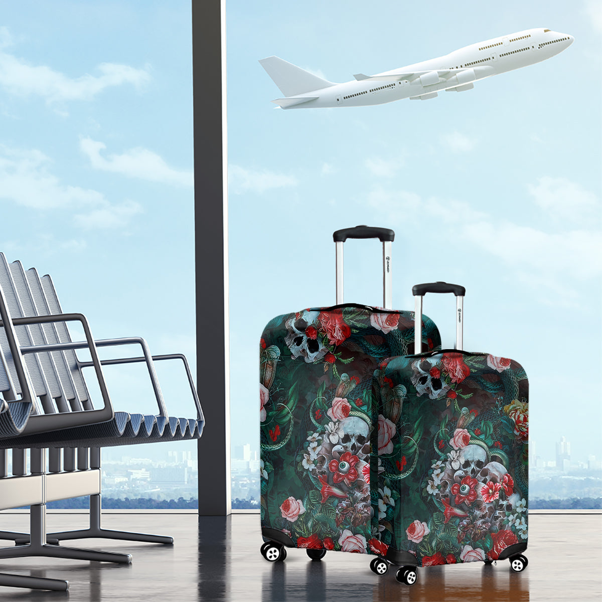 Green Poison Luggage Cover - Wonder Print Shop