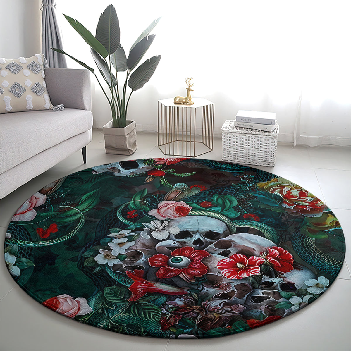 green-poison-round-carpet