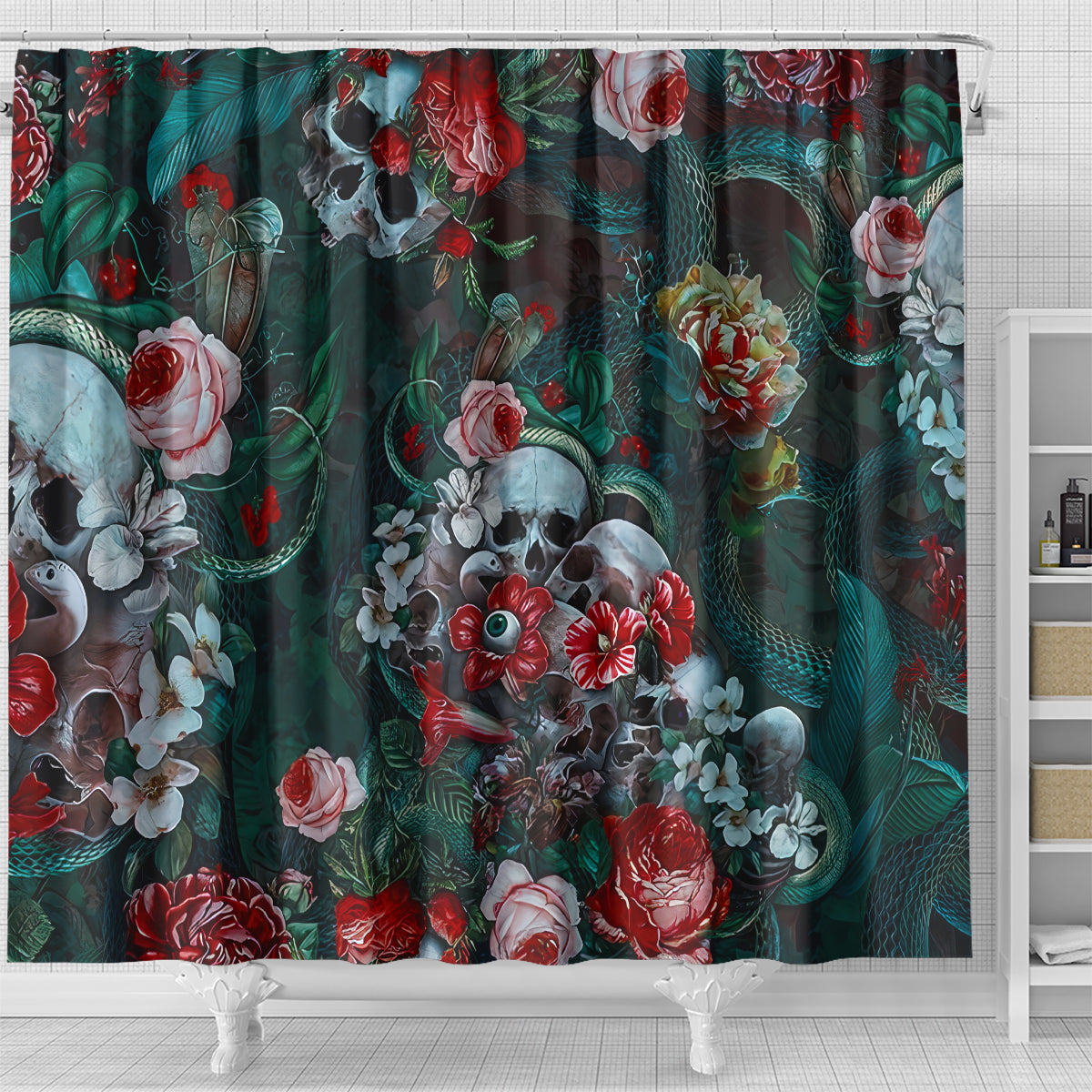 green-poison-shower-curtain