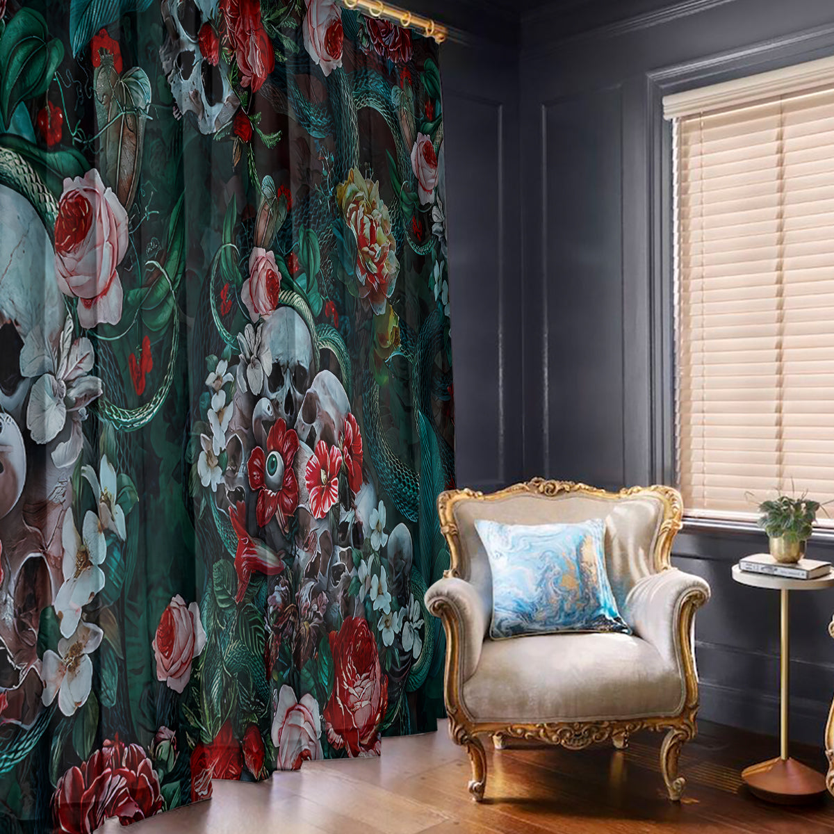 Green Poison Window Curtain - Wonder Print Shop