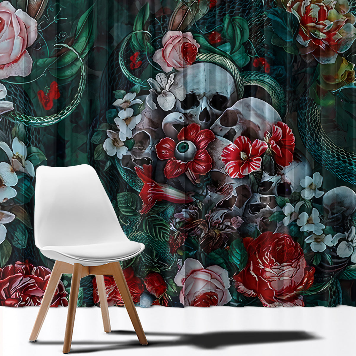 Green Poison Window Curtain - Wonder Print Shop