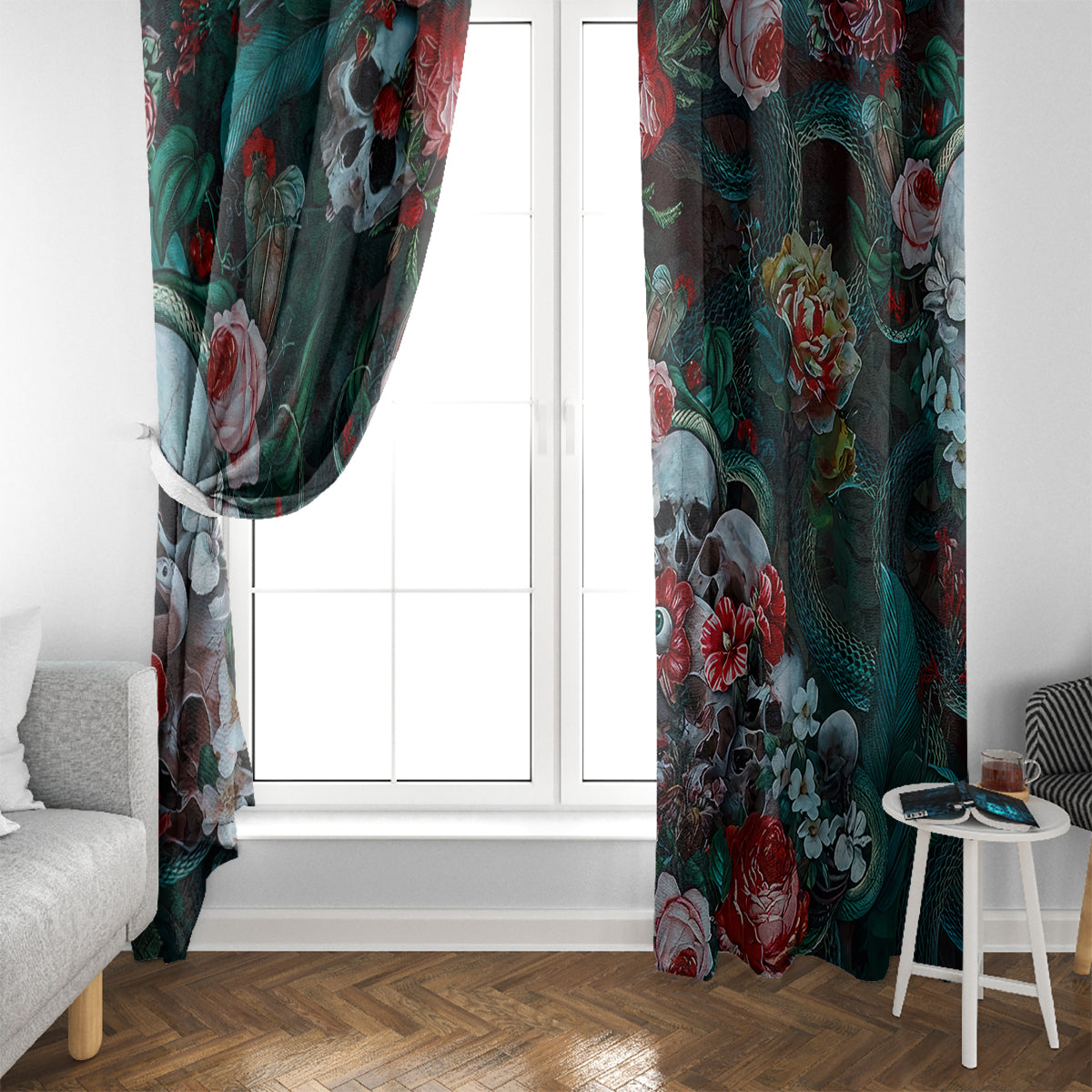 Green Poison Window Curtain - Wonder Print Shop