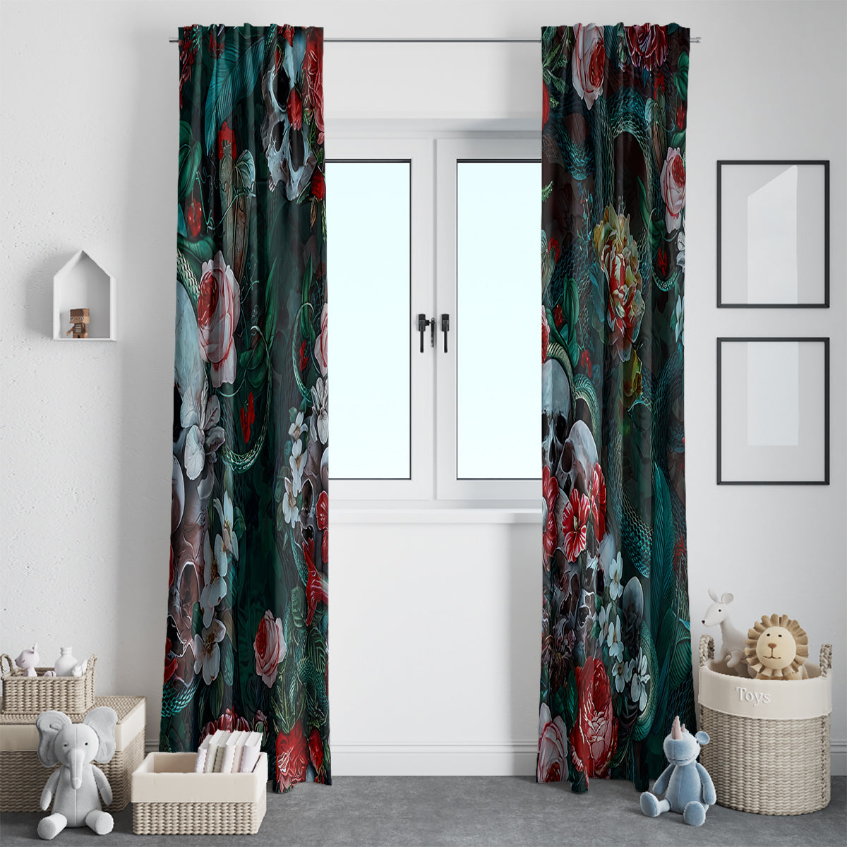 Green Poison Window Curtain - Wonder Print Shop