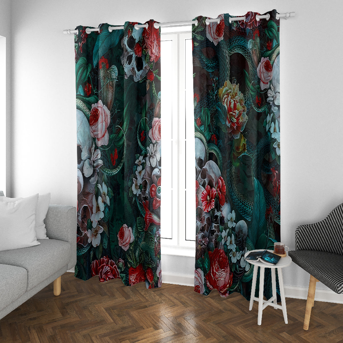 Green Poison Window Curtain - Wonder Print Shop