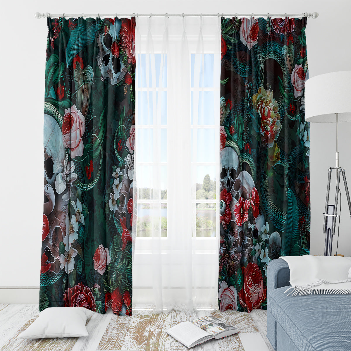 Green Poison Window Curtain - Wonder Print Shop