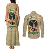 Personalized African Women Couples Matching Tank Maxi Dress and Long Sleeve Button Shirt Half Hood Half Holy - Wonder Print Shop