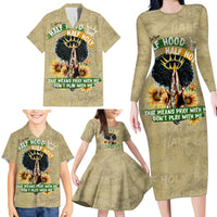 Personalized African Women Family Matching Long Sleeve Bodycon Dress and Hawaiian Shirt Half Hood Half Holy - Wonder Print Shop