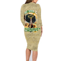 Personalized African Women Family Matching Long Sleeve Bodycon Dress and Hawaiian Shirt Half Hood Half Holy - Wonder Print Shop