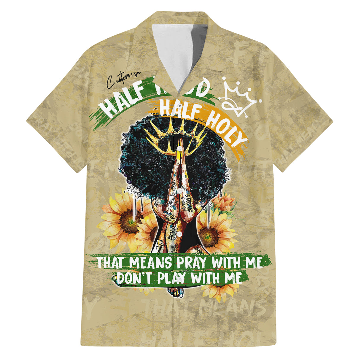 Personalized African Women Family Matching Mermaid Dress and Hawaiian Shirt Half Hood Half Holy - Wonder Print Shop