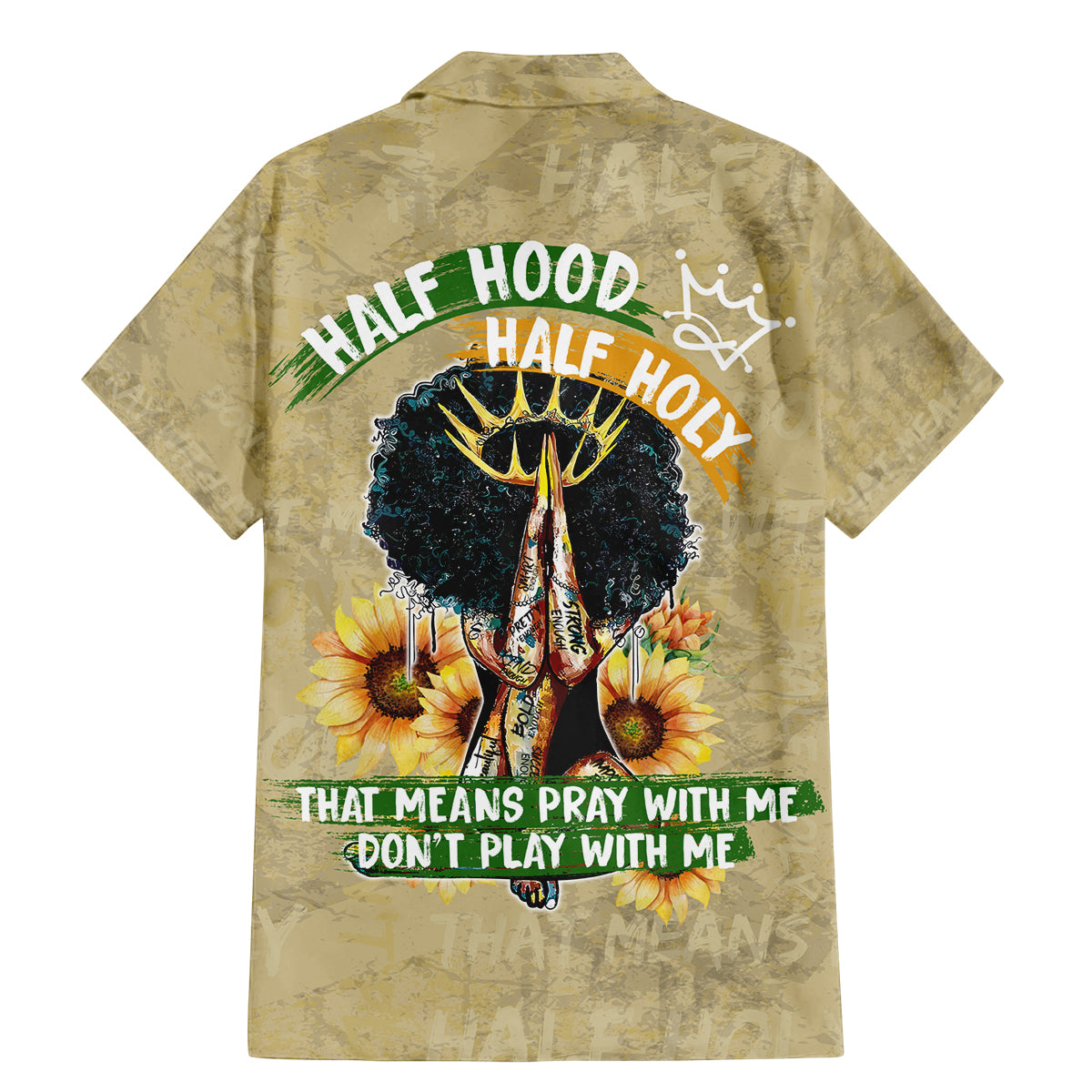 Personalized African Women Family Matching Mermaid Dress and Hawaiian Shirt Half Hood Half Holy - Wonder Print Shop