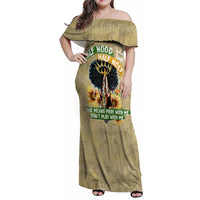 Personalized African Women Family Matching Off Shoulder Maxi Dress and Hawaiian Shirt Half Hood Half Holy - Wonder Print Shop