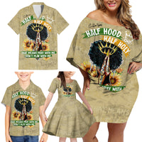 Personalized African Women Family Matching Off Shoulder Short Dress and Hawaiian Shirt Half Hood Half Holy - Wonder Print Shop