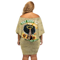 Personalized African Women Family Matching Off Shoulder Short Dress and Hawaiian Shirt Half Hood Half Holy - Wonder Print Shop
