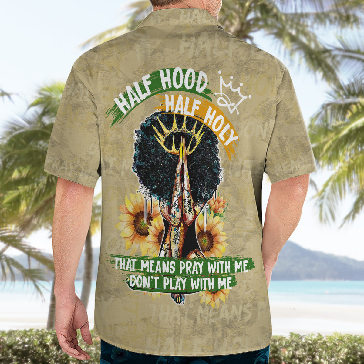 Personalized African Women Hawaiian Shirt Half Hood Half Holy - Wonder Print Shop