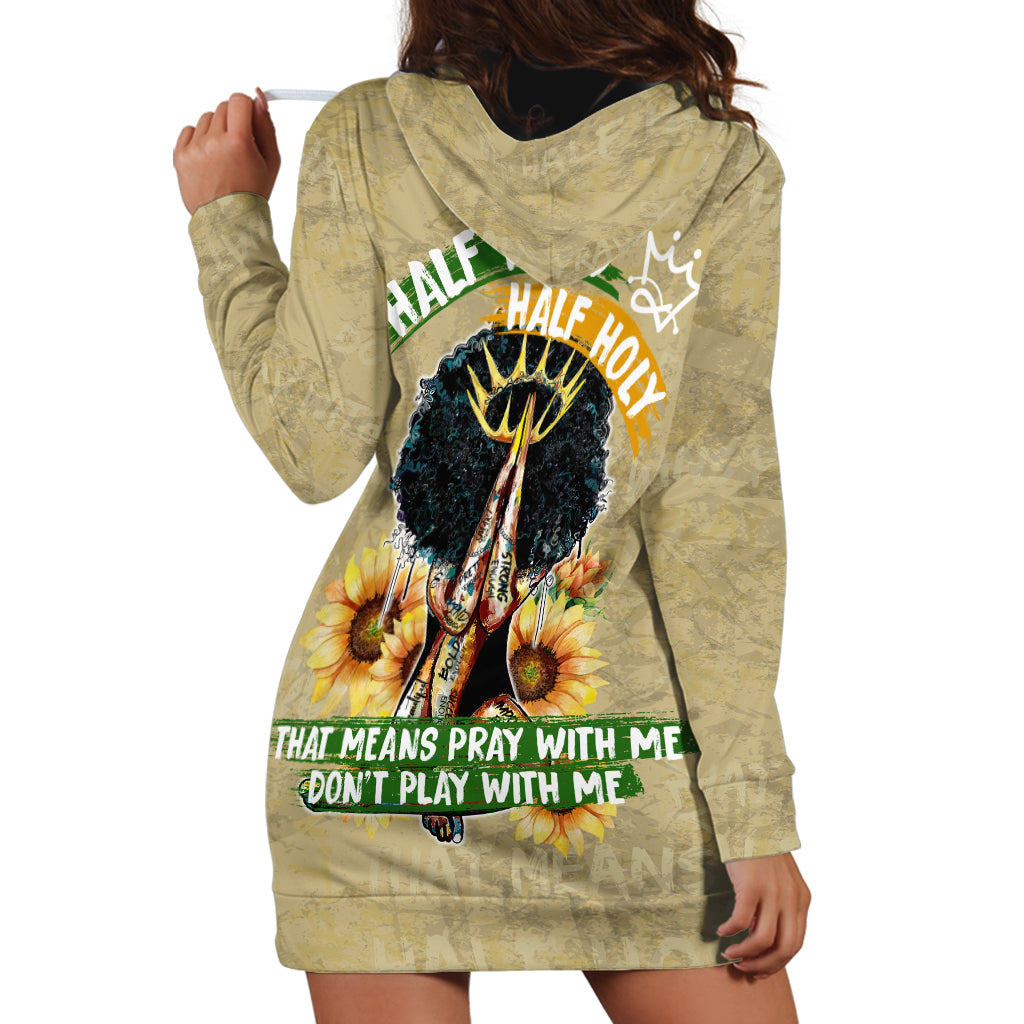 Personalized African Women Hoodie Dress Half Hood Half Holy - Wonder Print Shop