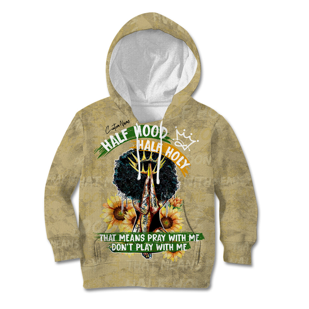 Personalized African Women Kid Hoodie Half Hood Half Holy - Wonder Print Shop