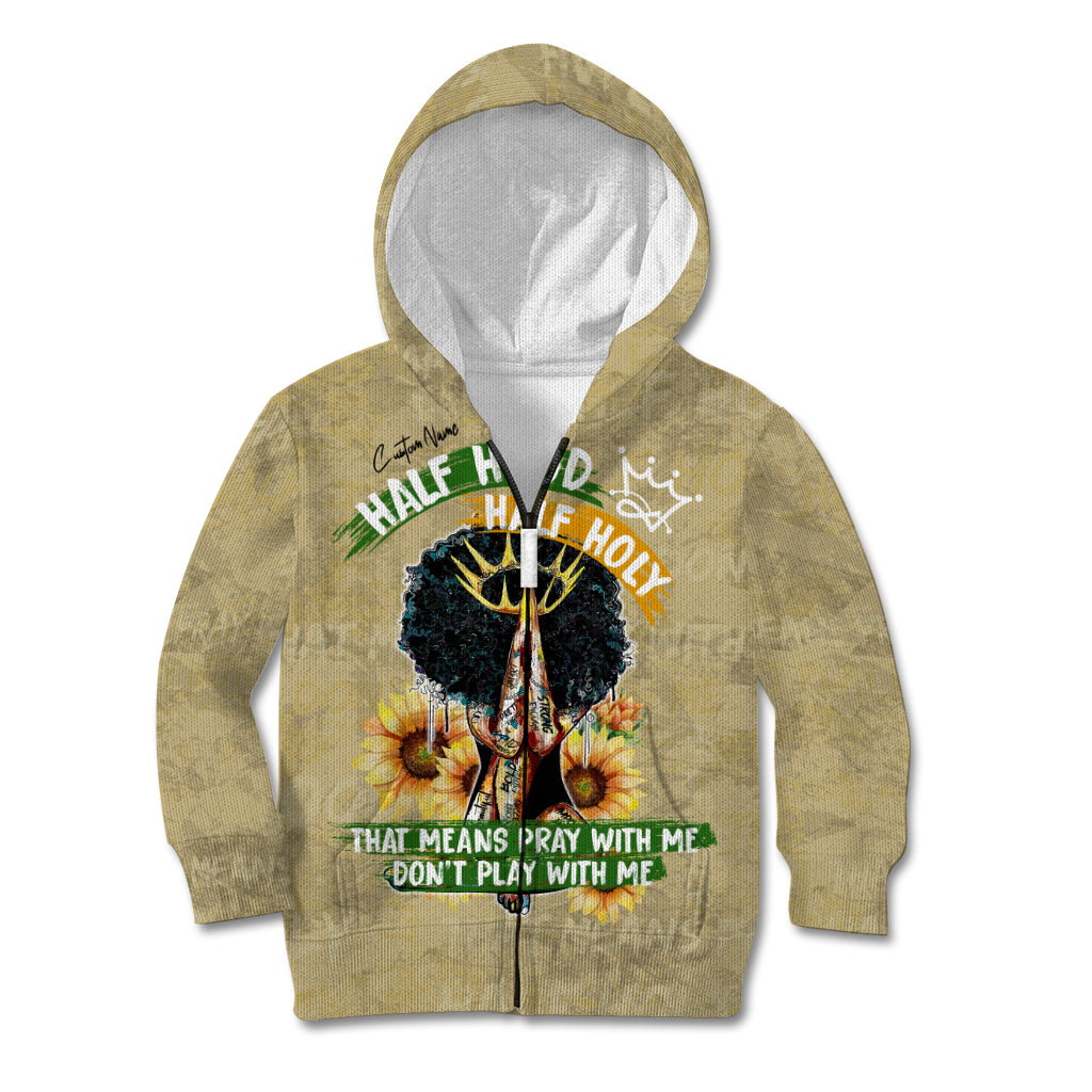 Personalized African Women Kid Hoodie Half Hood Half Holy - Wonder Print Shop