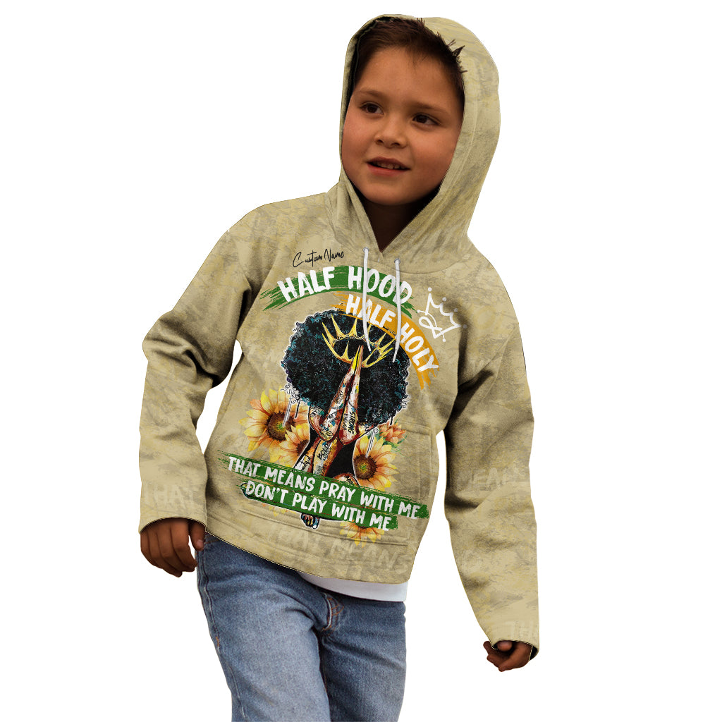 Personalized African Women Kid Hoodie Half Hood Half Holy - Wonder Print Shop