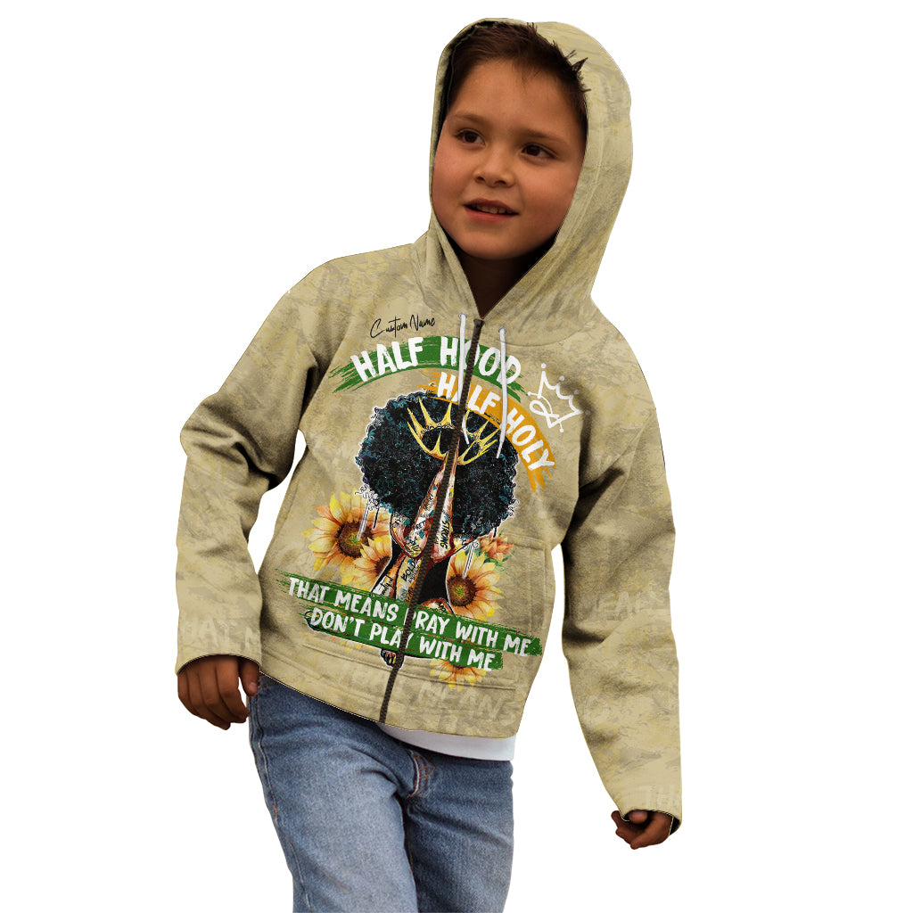 Personalized African Women Kid Hoodie Half Hood Half Holy - Wonder Print Shop