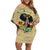 Personalized African Women Off Shoulder Short Dress Half Hood Half Holy - Wonder Print Shop
