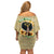 Personalized African Women Off Shoulder Short Dress Half Hood Half Holy - Wonder Print Shop