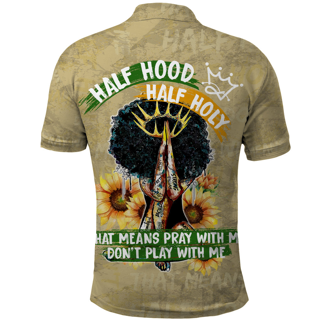 Personalized African Women Polo Shirt Half Hood Half Holy - Wonder Print Shop