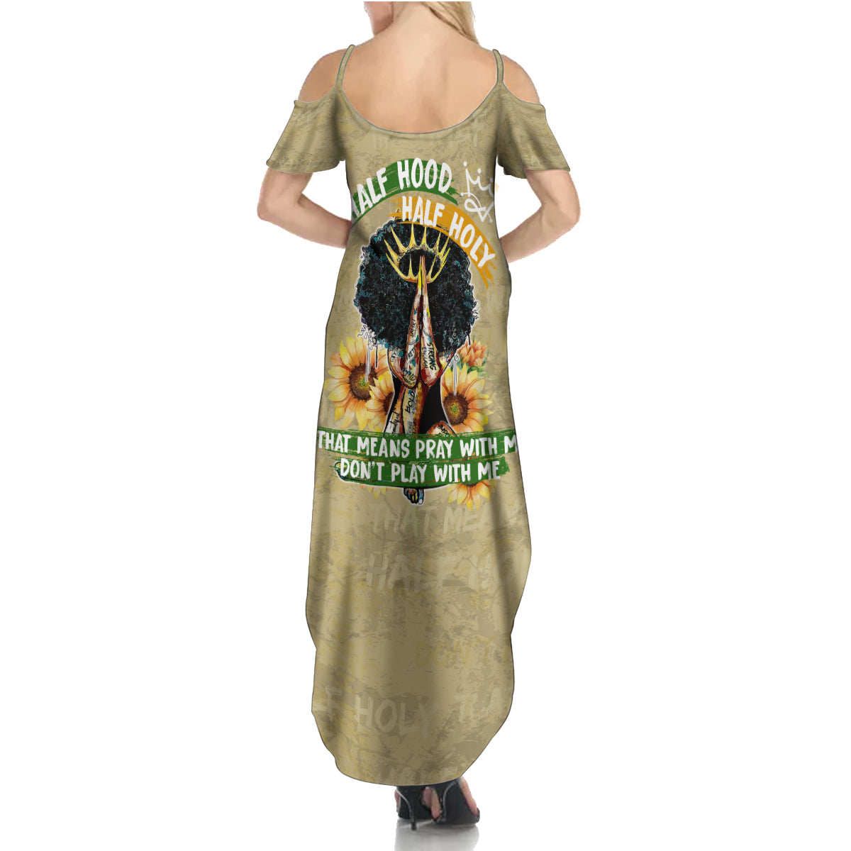 Personalized African Women Summer Maxi Dress Half Hood Half Holy - Wonder Print Shop